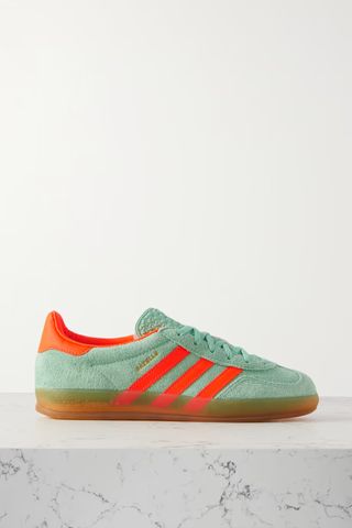 Adidas Originals + Gazelle Indoor Leather-Trimmed Suede and Nylon Sneakers