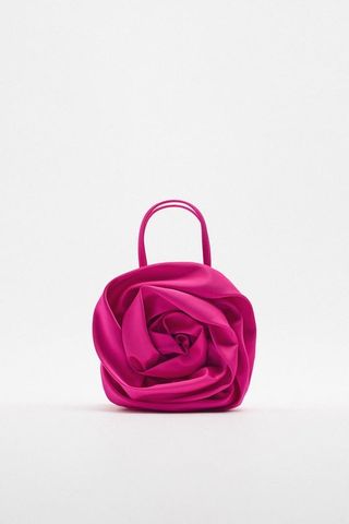 Zara + Satin Effect Flower Bag