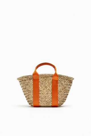 Zara + Raffia Basket Bag