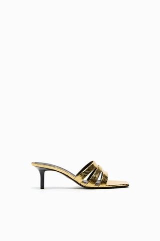 Zara + Metallic Heel Slides