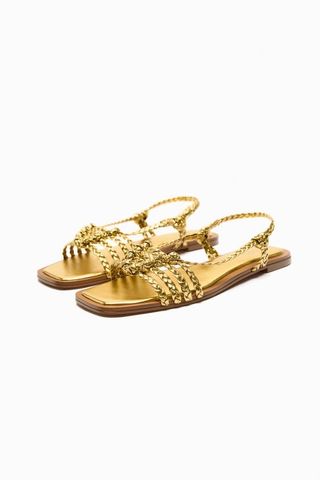 Zara + Woven Flat Sandals