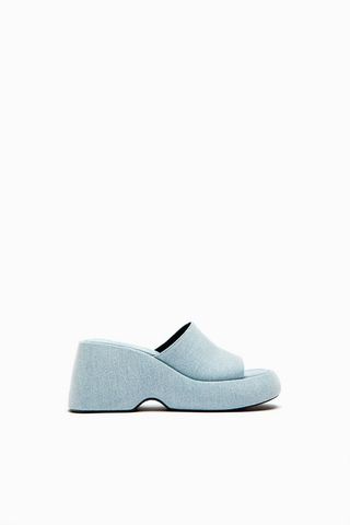Zara + Denim Wedge Sandals