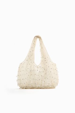Zara + Organza Pearl Bucket Bag