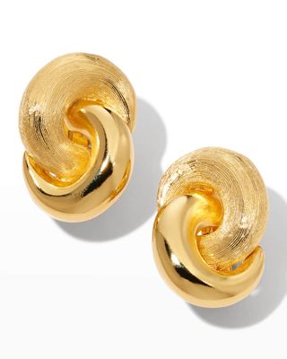Ben-Amun + 24k Gold Electroplate Circle Single Link Earrings