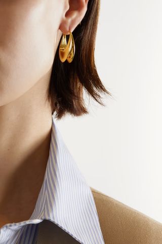Saint Laurent + Arty Gold-Tone Hoop Earrings
