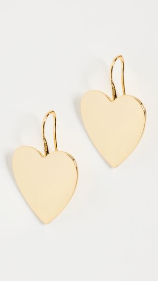 Shashi + Golden Heart Drop Earrings