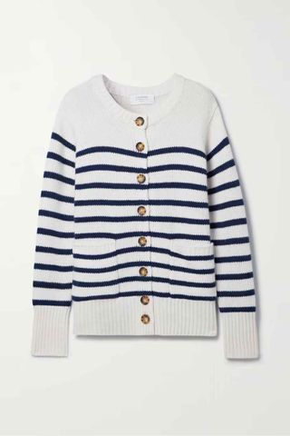 La Ligne + Marin Striped Wool and Cashmere-Blend Cardigan