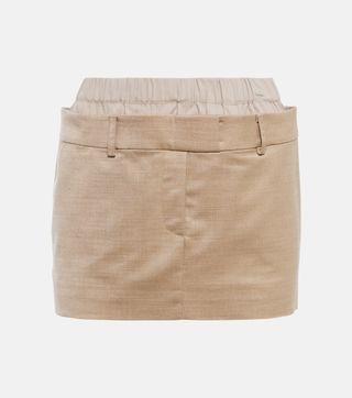 Aya Muse + Layered Wool-Blend Miniskirt