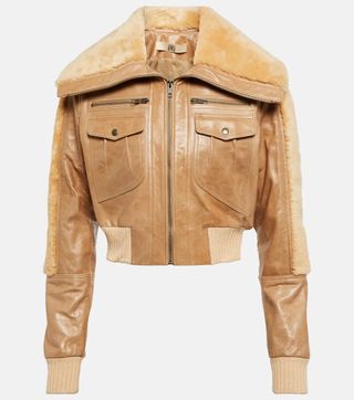 KNWLS + Z-2 Shearling-Trimmed Leather Jacket