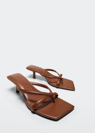 Mango + De Structured Leather Sandals