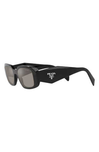 Prada + 49mm Small Rectangular Sunglasses