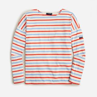 Saint James for J.Crew + Relaxed Boatneck T-Shirt in Stripe