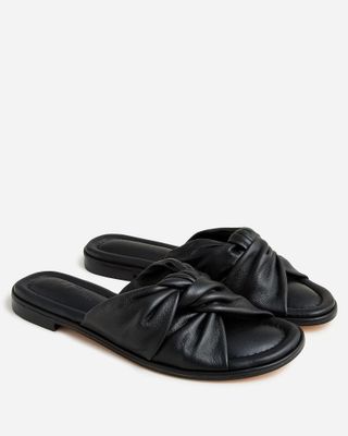 J.Crew + Menorca Padded Twist-Knot Sandals in Leather