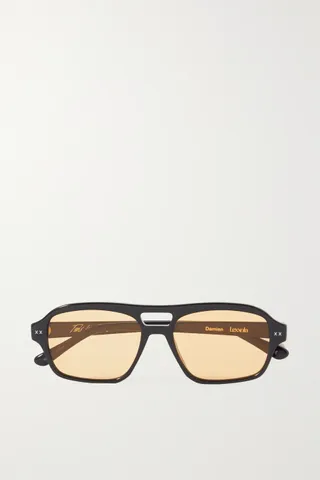 Lexxola + Damien Aviator-Style Acetate Sunglasses