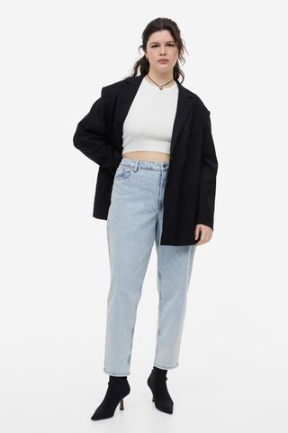 H&M+ + Mom Loose-Fit High Ankle Jeans