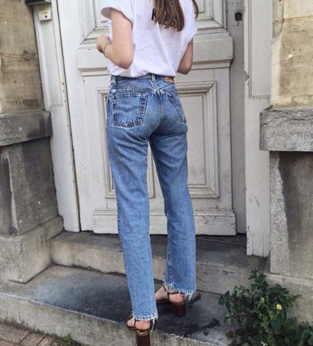 Etsy + Slim Leg Vintage Reworked Jeans