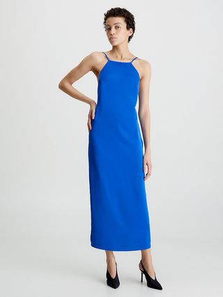 Calvin Klein + Slim Halter Low Back Dress
