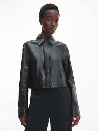 Calvin Klein + Leather Jacket