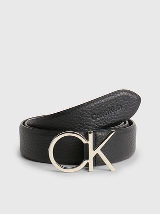 Calvin Klein + Leather Logo Belt