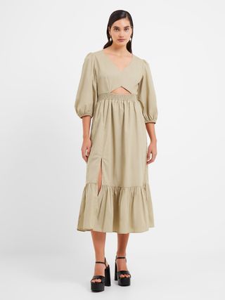 French Connection + Rhodes Poplin Cut-Out Midaxi Dress