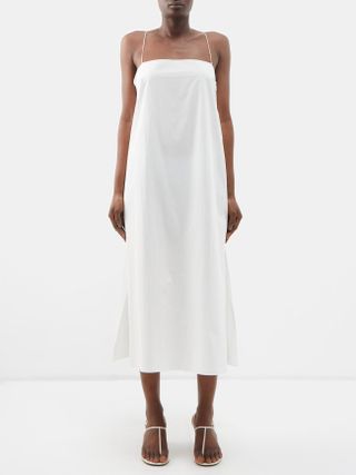 Khaite + Sicily Cotton-Poplin Slip Dress