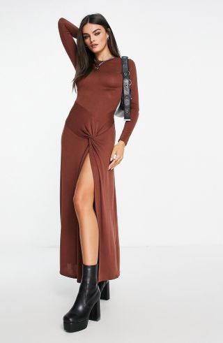 ASOS Design + Knotted Long Sleeve Dress