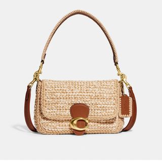 Coach + Soft Tabby Shoulder Bag With Crochet in Ivory