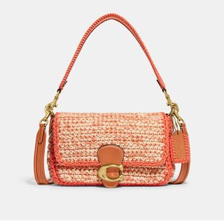 Coach + Soft Tabby Shoulder Bag With Crochet in Faded Orange