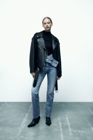 Zara + Faux-Leather Jacket