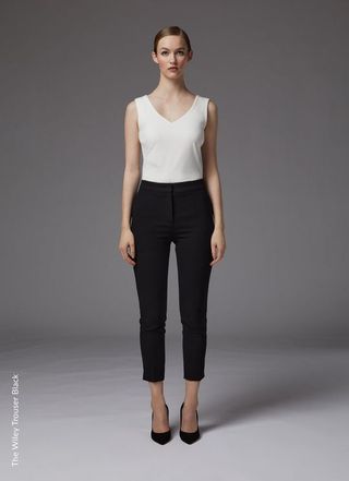 Lk Bennett + Wiley Black Recycled Crepe Slim-Cut Trousers