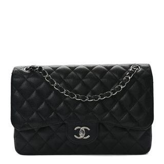 Chanel + Caviar Quilted Jumbo Double Flap Black