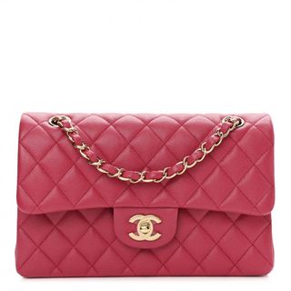 Chanel + Caviar Quilted Small Double Flap Dark Pink
