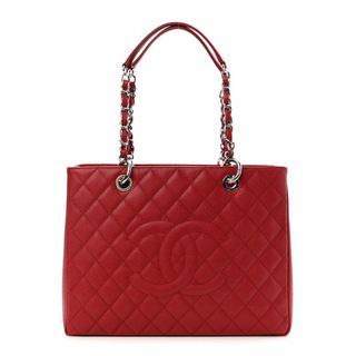 Chanel + Caviar Quilted Grand Shopping Tote Gst Red