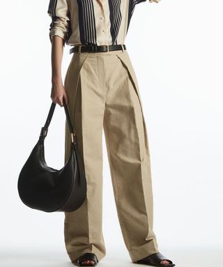 COS + Wide-Leg Linen Tailored Trousers