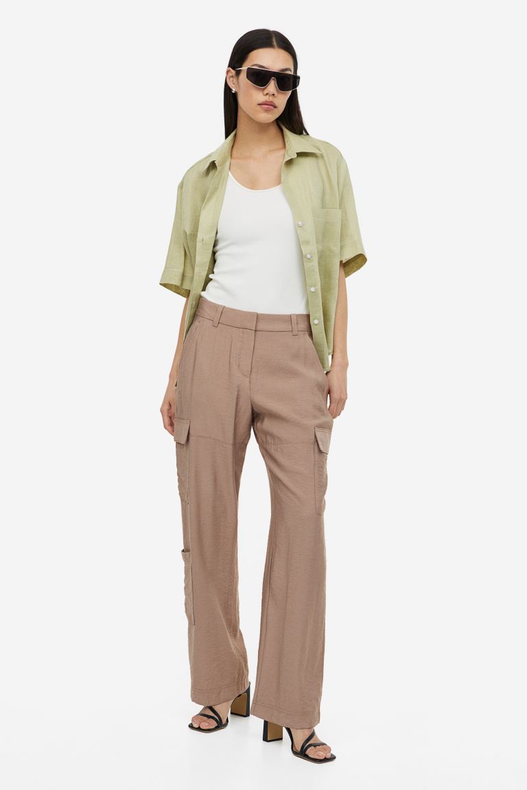 H&M + Satin Cargo Pants