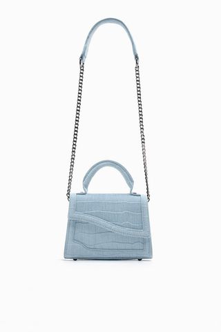 Zara + Mock Croc Denim Mini Bag