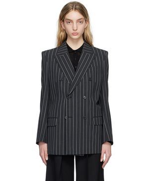 Filippa K + Gray Pinstripe Blazer