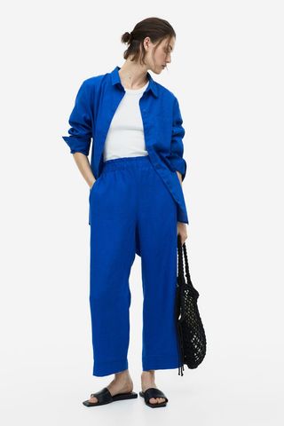 H&M + Ankle-Length Linen Trousers