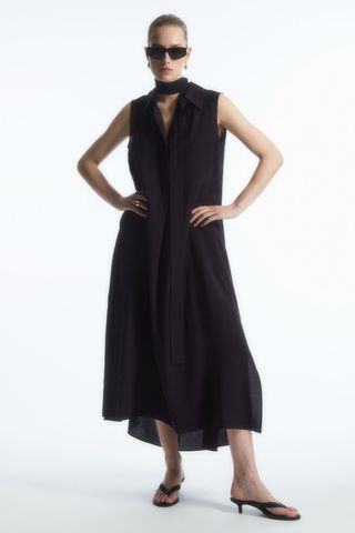 COS + Bow Sleeveless Midi Shirt Dress