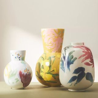 Anthropologie + Handpainted Aquafina Vase