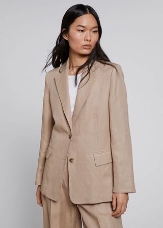 & Other Stories + Relaxed Single-Breasted Silk Blazer