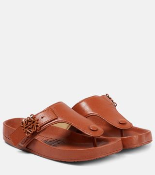 Loewe + Ease Leather Thong Sandals