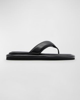 Gia Borghini + Gia Calfskin Flat Thong Sandals