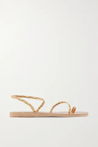 Ancient Greek Sandals + Eleftheria Braided Raffia Sandals
