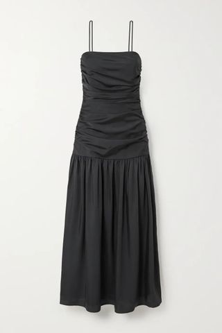 Rhode + Natalia Ruched Recycled Duchesse-Satin Maxi Dress