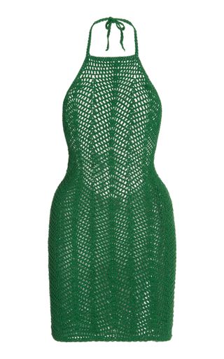 Akoia Swim + Noelie Crocheted Cotton Mini Halter Dress