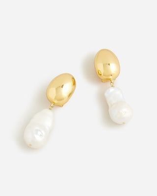 J.Crew + Freshwater Pearl and Gold Earrings