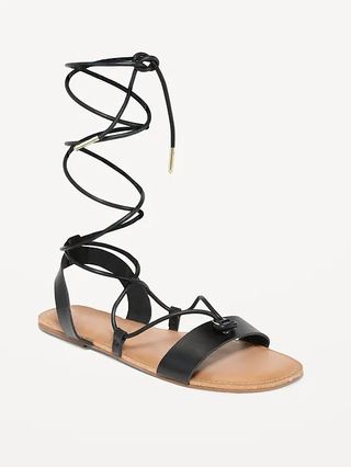 Old Navy + Faux-Leather Lace-Up Gladiator Sandals