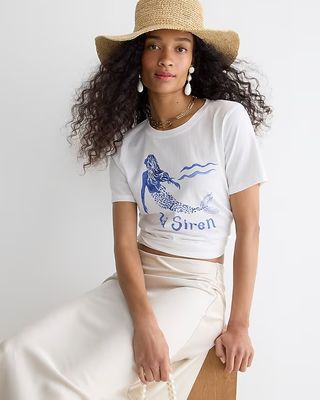 J.Crew + Classic-Fit Mermaid Graphic T-Shirt