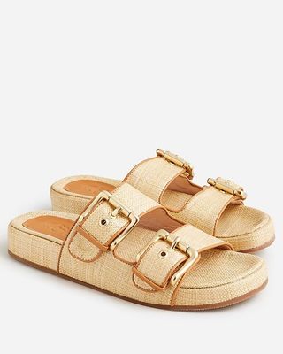 J.Crew + Two Stap Woven Buckle Sandals